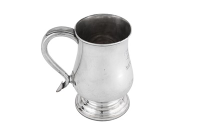 Lot 590 - A George III Old Sheffield Silver plate quart mug, Sheffield circa 1800