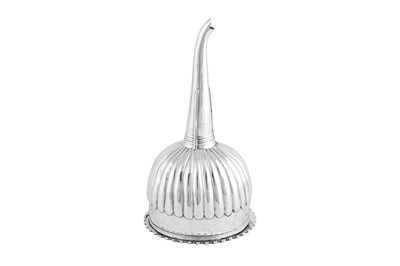 Lot 578 - A George IV sterling silver wine funnel, London 1820 by Joseph Biggs (reg. 26th Jan 1816)