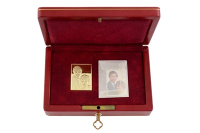 Lot 96 - A 18CT GOLD REPLICA STAMP INGOT COMMEMORATING THE WEDDING OF PRINCE CHARLES AND LADY DIANA