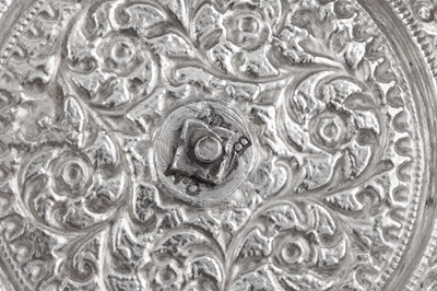 Lot 138 - An early 20th century Anglo – Indian silver cruet, Cutch, Bhuj circa 1900 by Oomersi Mawji jnr (active 1890-1930)