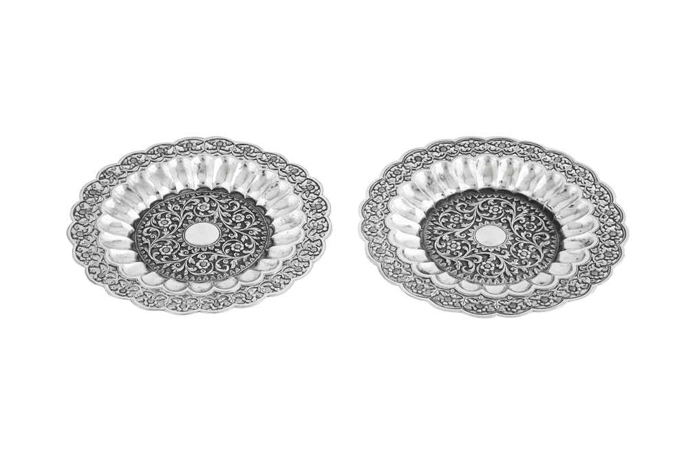 Lot 137 - A pair of late 19th century Anglo – Indian silver dishes, Cutch, Bhuj circa 1890 by Oomersi Mawji (active 1860-90)