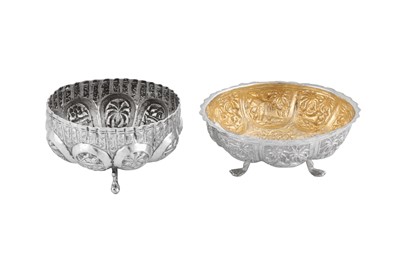 Lot 106 - Two early 20th century Anglo - Indian silver bowls, Lucknow circa 1920
