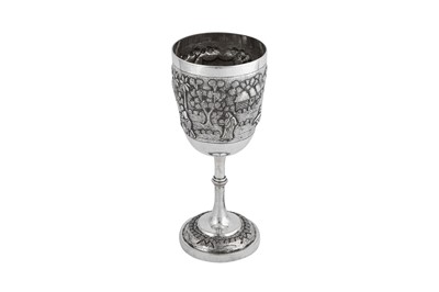 Lot 124 - An early 20th century Anglo - Indian unmarked silver goblet, Calcutta circa 1910