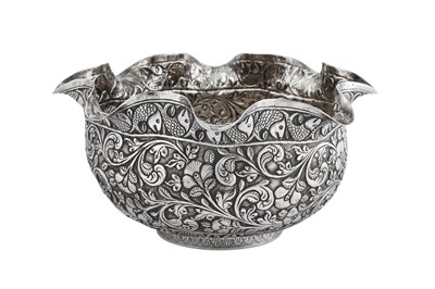 Lot 110 - A late 19th century Anglo - Indian unmarked silver bowl, Lucknow circa 1895