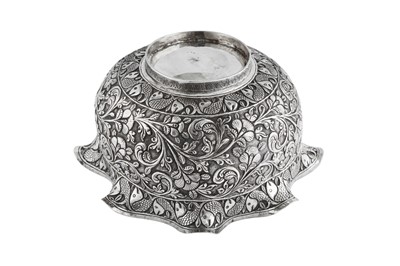 Lot 110 - A late 19th century Anglo - Indian unmarked silver bowl, Lucknow circa 1895