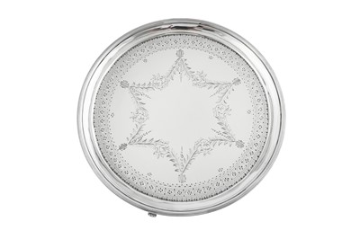 Lot 599 - A George III sterling silver salver, London 1794 by Crispin Fuller