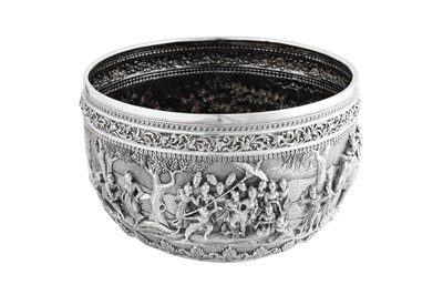 Lot 175 - A fine late 19th century Burmese silver bowl, Rangoon circa 1890
