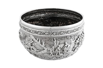 Lot 175 - A fine late 19th century Burmese silver bowl, Rangoon circa 1890