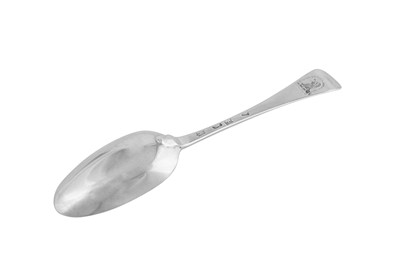 Lot 412 - A George I sterling silver tablespoon, London 1725 by Phillip Roker II (reg. 17th Aug 1720)