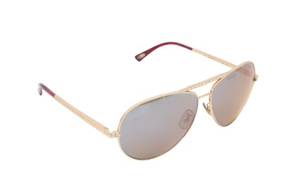 Lot 431 - Chopard Gold Happy Diamonds Aviator Sunglasses