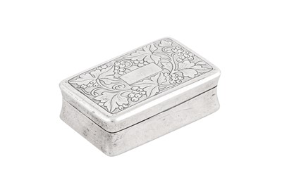 Lot 200 - A mid-19th century Chinese Export silver snuff box, Canton circa 1860 retailed by HG?