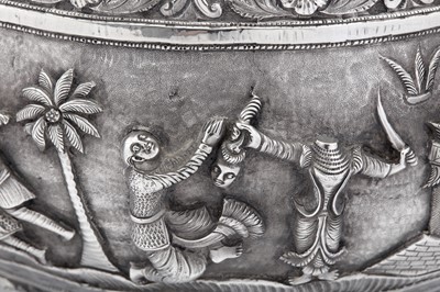 Lot 114 - A large late 19th / early 20th century Anglo - Indian unmarked silver bowl, Lucknow circa 1900