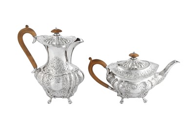 Lot 536 - A Victorian sterling silver four-piece tea and coffee service, Sheffield 1897 by Mappin Brothers