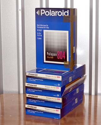 Lot 54 - Five Boxes of Outdated Polapan Pro100 Type 804 10" x 8" Polaroid Film.