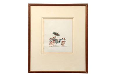 Lot 537 - TWO COMPANY SCHOOL PAINTINGS OF TRADITIONAL INDIAN MEANS OF TRANSPORTATION