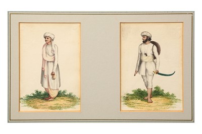 Lot 519 - TWO COMPANY SCHOOL STUDIES OF A MARHATTA MERCHANT AND SOLDIER