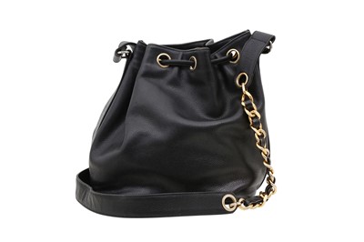 Lot 295 - Chanel Black Drawstring Bucket Bag