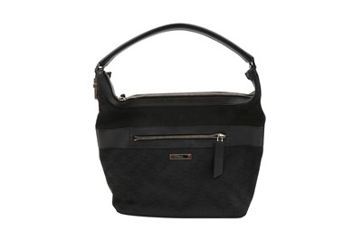 Lot 295 - Gucci Black Monogram Shoulder Bag