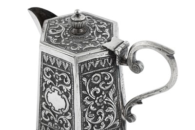 Lot 133 - An early 20th century Anglo – Indian unmarked silver covered milk jug, Cutch circa 1900