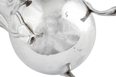 Lot 291 - A Louis XVI late 18th century French silver coffee pot (verseuse), Paris 1782, makers mark obscured