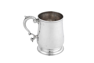Lot 666 - A George II sterling silver half-pint mug, London circa 1750 maker and date obscured