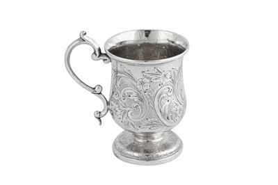 Lot 91 - A mid-19th century Indian colonial silver christening mug, Calcutta circa 1860 by Hamilton and Co