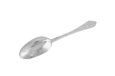 Lot 418 - A Queen Anne Britannia standard silver tablespoon, London 1703 by Lawrence Coles (reg. April 1697)