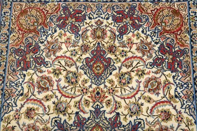 Lot 36 - AN EXTREMELY FINE PART SILK ISFAHAN RUG, CENTRAL PERSIA