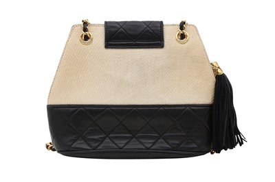 Lot 305 - Chanel Black Hessian Tassel Bag
