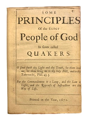 Lot 48 - Quaker sammelband [Penn (William) No Cross, No Crown.....1669]
