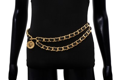 Lot 353 - Chanel Black CC Medallion Chain Belt