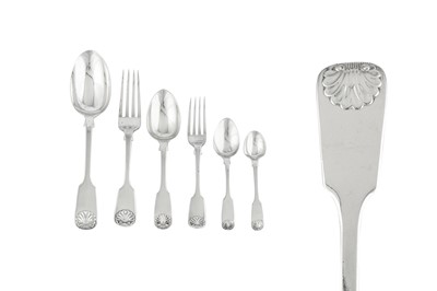 Lot 366 - A Victorian assembled sterling silver table service of flatware / canteen, various date and makers