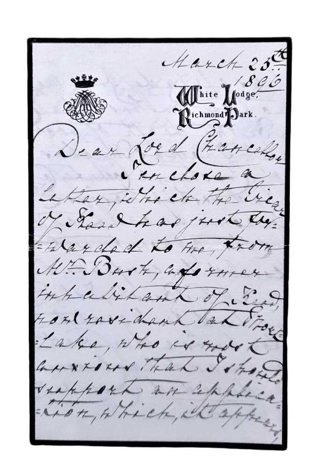 Lot 22 - AUTOGRAPH LETTER FROM PRINCESS MARY ADELAIDE, DUCHESS OF TECK