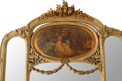 Lot 88 - AN ITALIAN PAINTED MIRROR BACK HALL OR CONSOLE TABLE, LATE 19TH/EARLY 20TH CENTURY