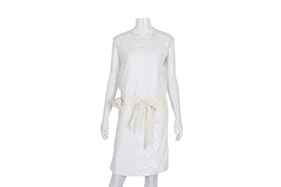 Lot 381 - Lanvin Cream Sequin Embellished Sleeveless Dress
