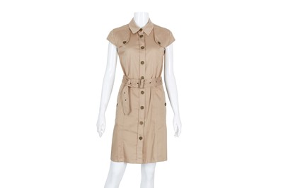 Lot 238 - Burberry Beige Short Sleeve Safari Dress - Size 4