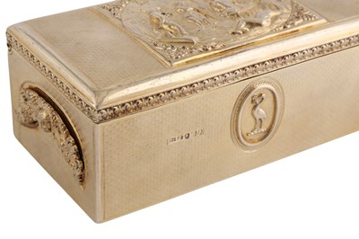 Lot 620 - A pair of George III sterling silver gilt large dressing casket boxes, London 1814 by Edward Farrell