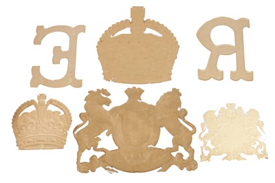 Lot 67 - SET OF SILVERED CARDBOARD DECORATIONS MADE FOR THE 1953 CORONATION
