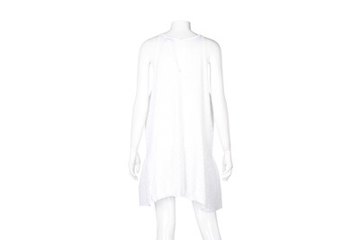 Lot 494 - Miu Miu White Pointelle Knit Sleeveless Dress - Size 40