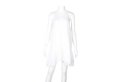Lot 494 - Miu Miu White Pointelle Knit Sleeveless Dress - Size 40