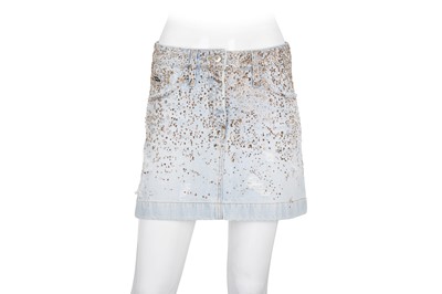 Lot 138 - Dolce & Gabbana Blue Denim Embellished Mini Skirt