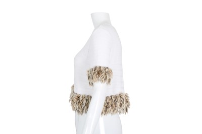 Lot 212 - Fendi Off White Short Sleeved Cropped Cardigan - Size 40