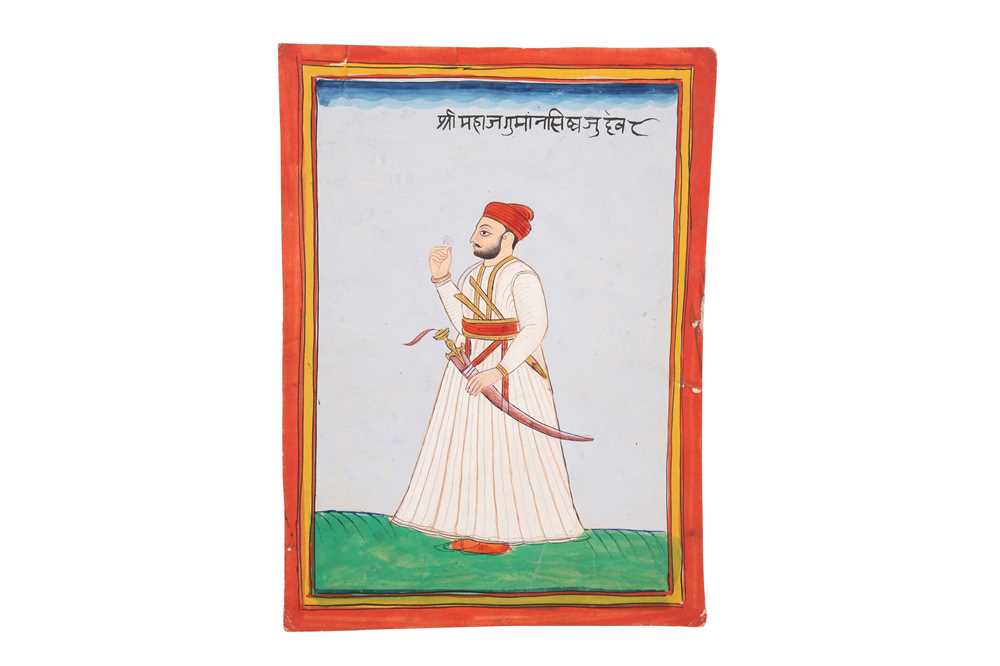 Lot 529 - TWO PORTRAITS OF RAJPUT NOBLEMEN