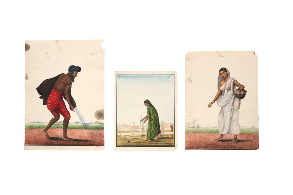 Lot 520 - THREE PORTRAITS OF INDIAN VILLAGERS
