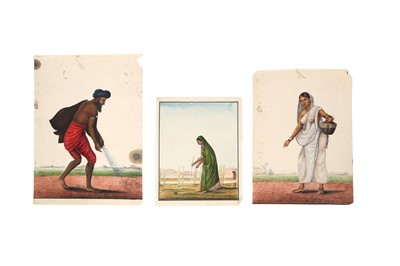 Lot 520 - THREE PORTRAITS OF INDIAN VILLAGERS
