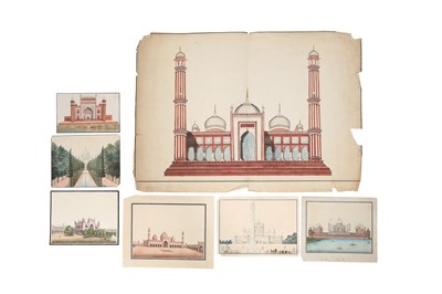 Lot 545 - SEVEN COMPANY SCHOOL PAINTINGS OF RENOWNED INDIAN ARCHITECTURAL LANDMARKS
