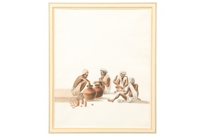 Lot 525 - TWO COMPANY SCHOOL PORTRAITS OF INDIAN POTTERS