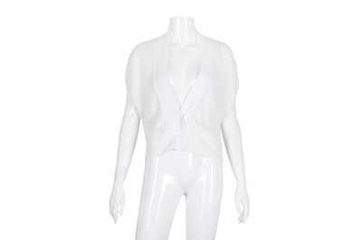 Lot 384 - Brunello Cucinelli White Fine Knit Cardigan -  Size L