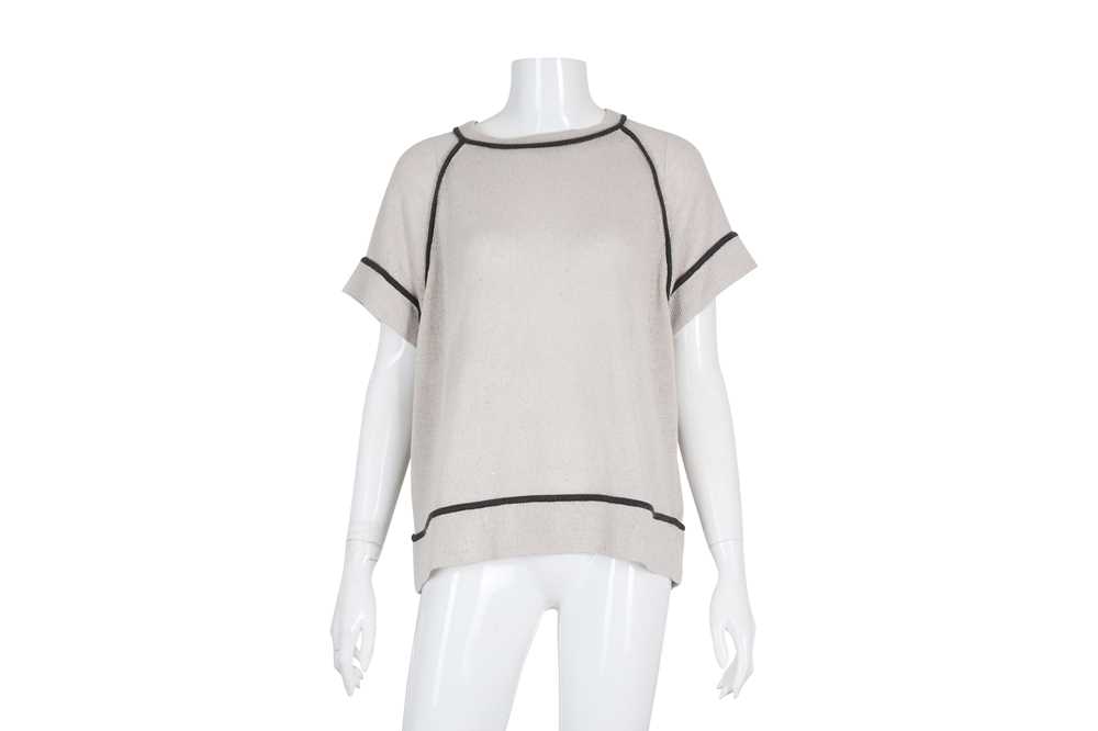 Lot 243 - Brunello Cucinelli Beige Fine Knit Jumper - Size L