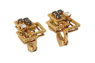 Lot 72 - Mauboussin Ι A pair of sapphire and diamond earclips